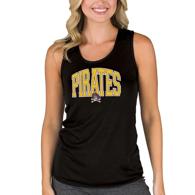 Women's College Concepts Black ECU Pirates Marathon Racerback Tank Top