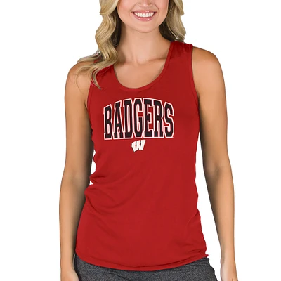 Women's College Concepts Red Wisconsin Badgers Marathon Racerback Tank Top