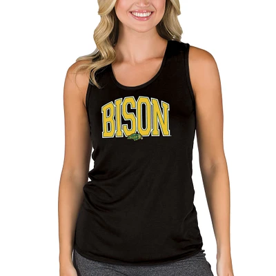 Women's College Concepts Black NDSU Bison Marathon Racerback Tank Top