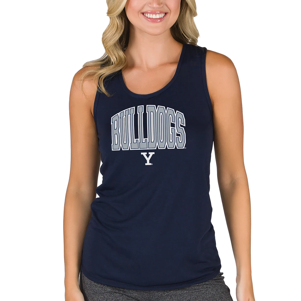 Women's College Concepts Navy Yale Bulldogs Marathon Racerback Tank Top