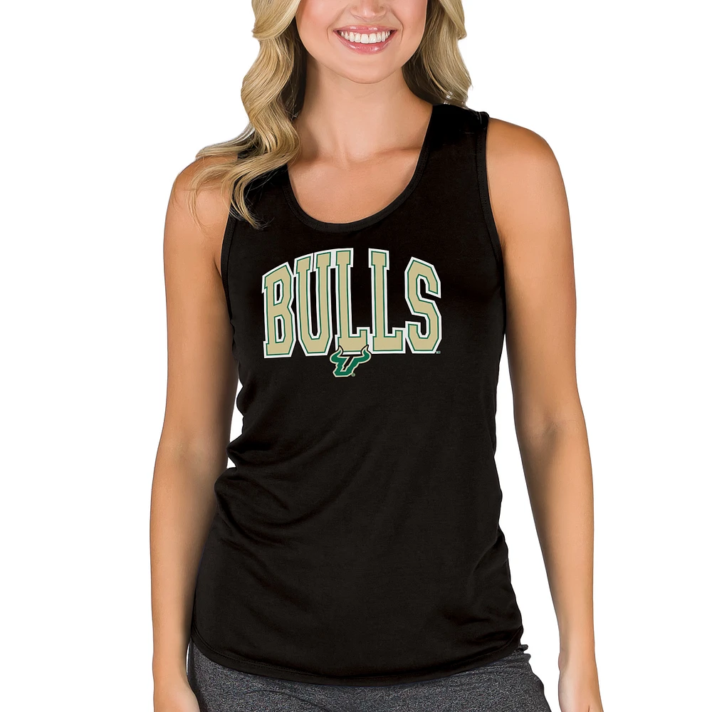 Women's College Concepts Black South Florida Bulls Marathon Racerback Tank Top