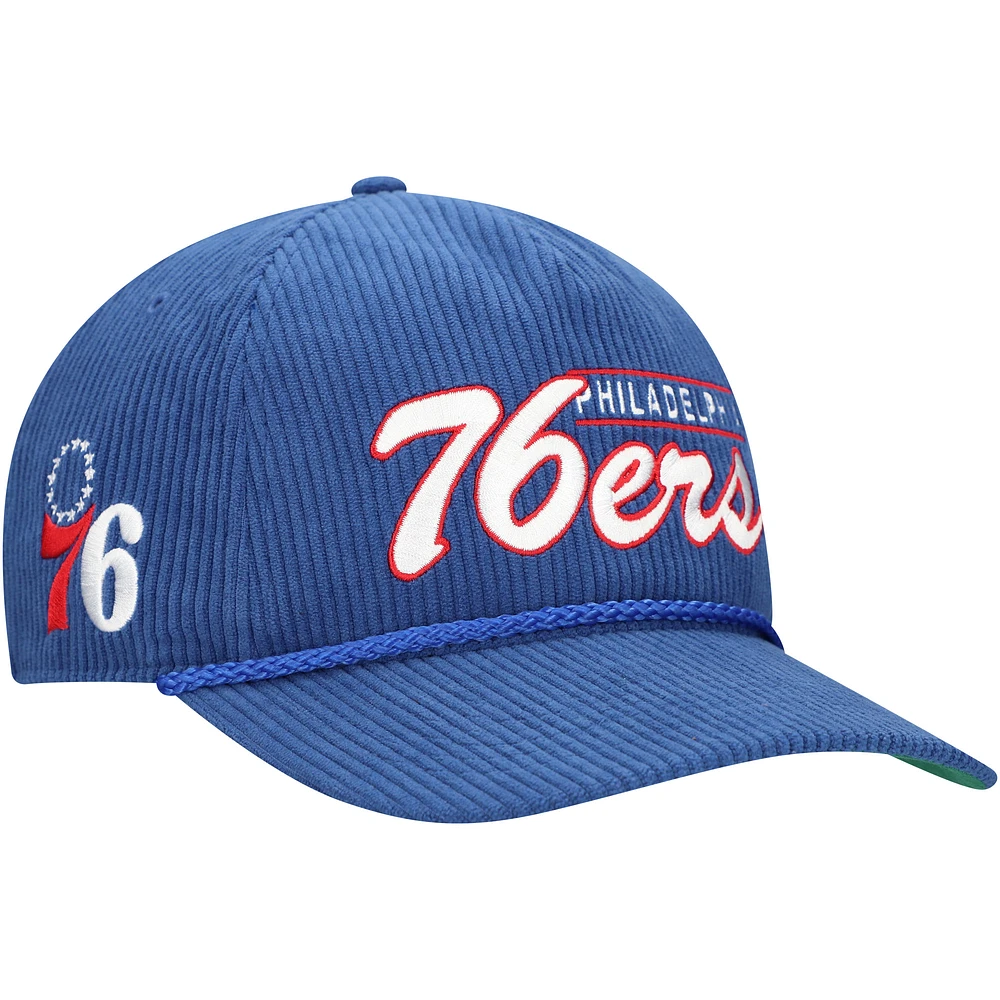 Men's '47 Royal Philadelphia 76ers Double Header Sidepatch Cord Hitch Adjustable Hat