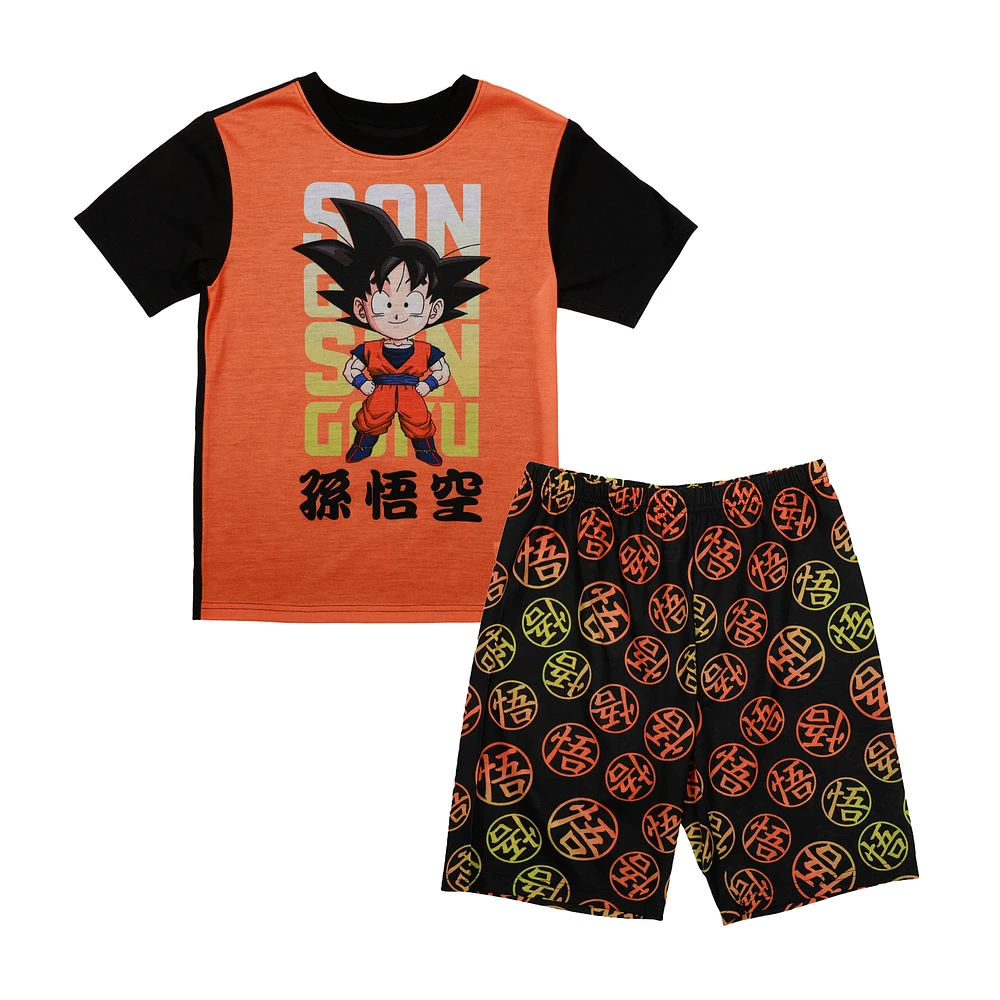 Youth Goku Black Dragon Ball Z Short Sleeve Pajama Shorts Set