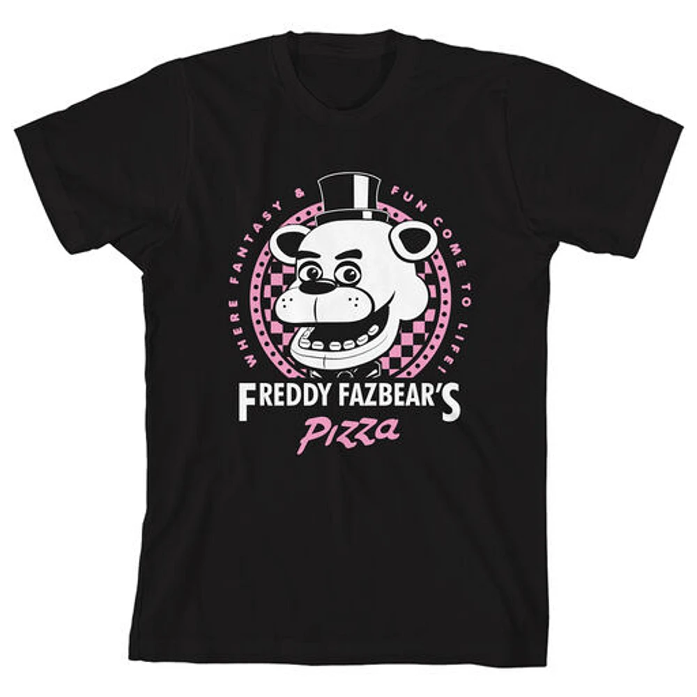 Girls Youth Black Five Nights at Freddy's T-Shirt