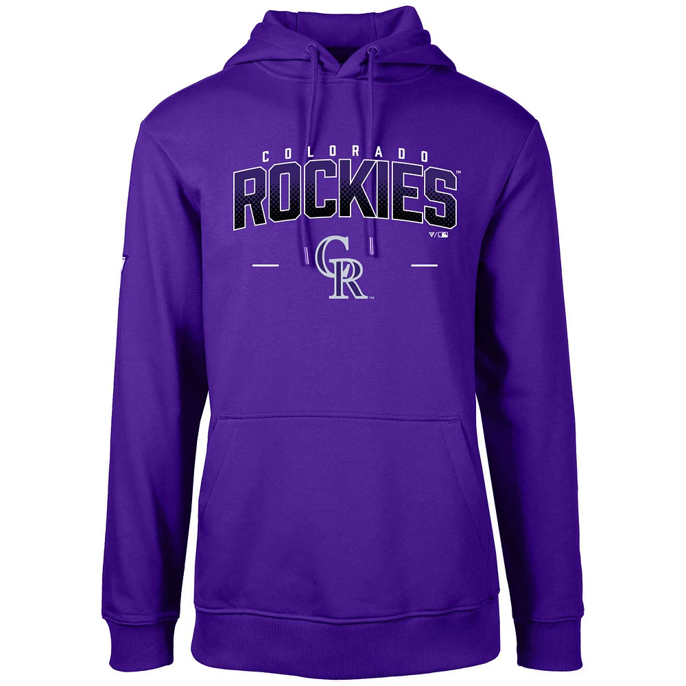 Men's Levelwear Purple Colorado Rockies Podium Doubleheader Pullover Hoodie