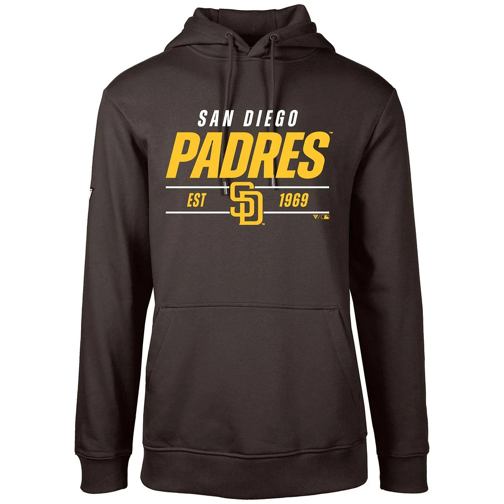 Men's Levelwear Brown San Diego Padres Podium Turnover Pullover Hoodie