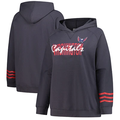 Women's Fanatics Charcoal Washington Capitals Plus Lightweight Fleece Raglan Pullover Hoodie