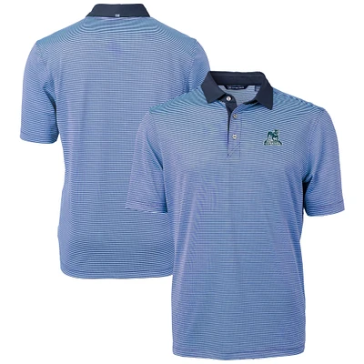Men's Cutter & Buck Light Blue/Navy Citadel Bulldogs Vault DryTec Virtue Eco Pique Micro Stripe Recycled Polo