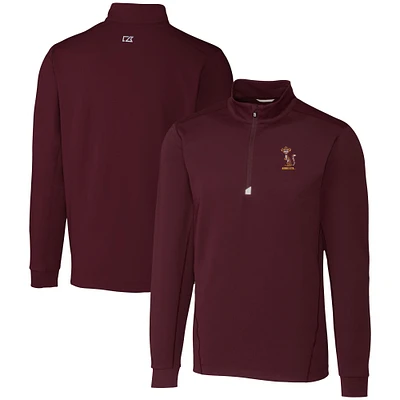 Men's Cutter & Buck Maroon Minnesota Golden Gophers Vault DryTec Traverse Stretch Quarter-Zip Pullover