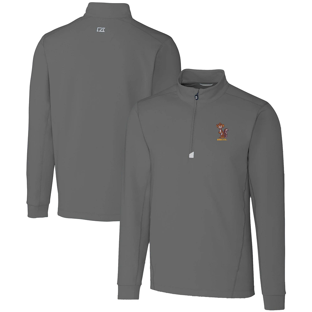 Men's Cutter & Buck Minnesota Golden Gophers Vault DryTec Traverse Stretch Quarter-Zip Pullover
