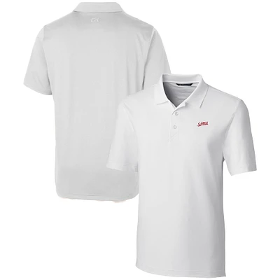 Men's Cutter & Buck White SMU Mustangs Vault Forge Stretch Polo