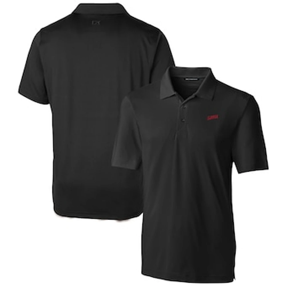 Men's Cutter & Buck Black SMU Mustangs Vault Forge Stretch Polo