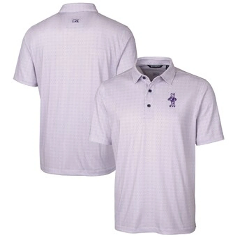 Men's Cutter & Buck Purple Kansas State Wildcats Vault DryTec Pike Double Dot Print Stretch Polo