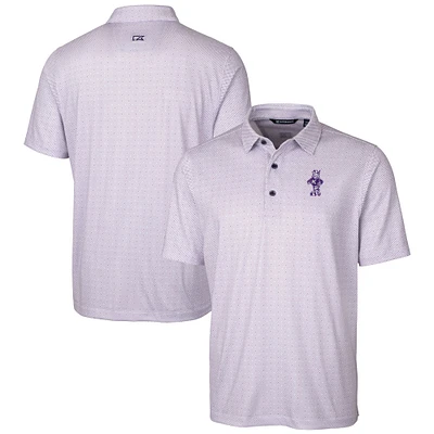 Men's Cutter & Buck Purple Kansas State Wildcats Vault DryTec Pike Double Dot Print Stretch Polo