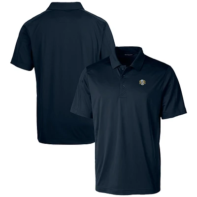 Men's Cutter & Buck Navy North Carolina Tar Heels Vault Prospect Textured Stretch Polo