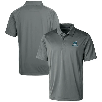 Men's Cutter & Buck Gray Citadel Bulldogs Vault Prospect Textured Stretch Polo