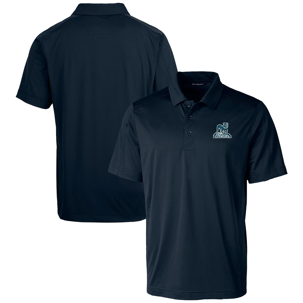 Men's Cutter & Buck Navy Citadel Bulldogs Vault Prospect Textured Stretch Polo
