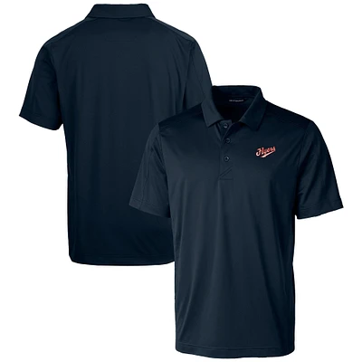 Men's Cutter & Buck Navy Dayton Flyers Vault Prospect Textured Stretch Polo