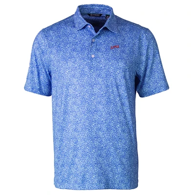 Men's Cutter & Buck Royal SMU Mustangs Vault Pike Constellation Print Stretch DryTec Polo