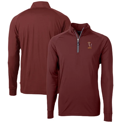 Men's Cutter & Buck Maroon Minnesota Golden Gophers Vault Adapt Eco Knit Stretch Recycled DryTec Quarter-Zip Top