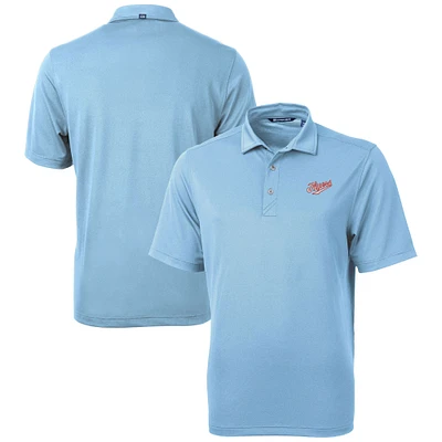 Men's Cutter & Buck Light Blue Dayton Flyers Vault DryTec Virtue Eco Pique Recycled Polo