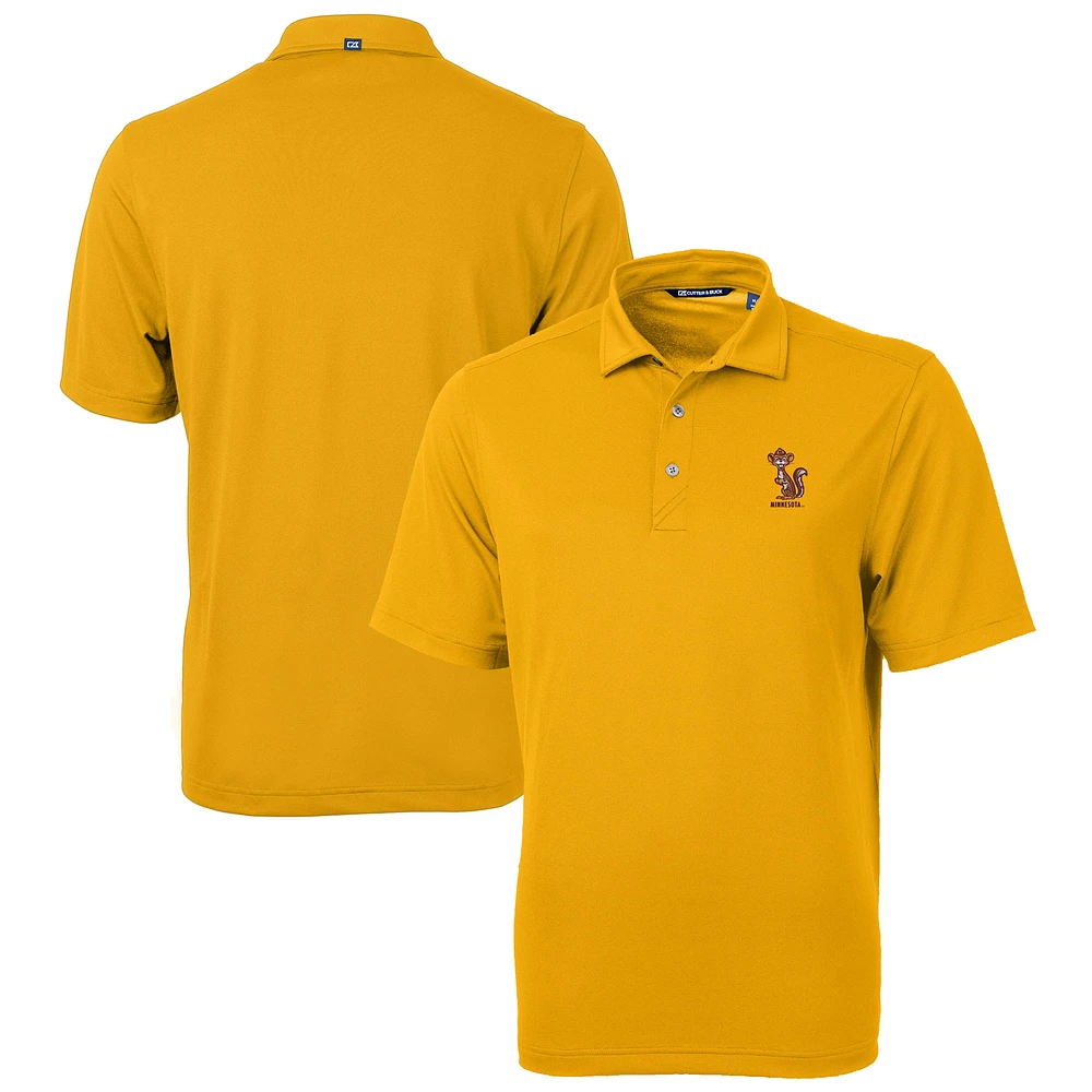 Men's Cutter & Buck Gold Minnesota Golden Gophers Vault DryTec Virtue Eco Pique Recycled Polo