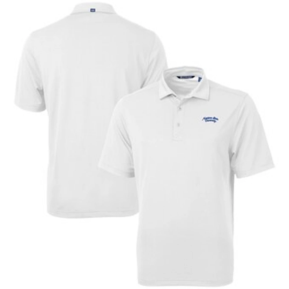 Men's Cutter & Buck White Montana State Bobcats Vault DryTec Virtue Eco Pique Recycled Polo