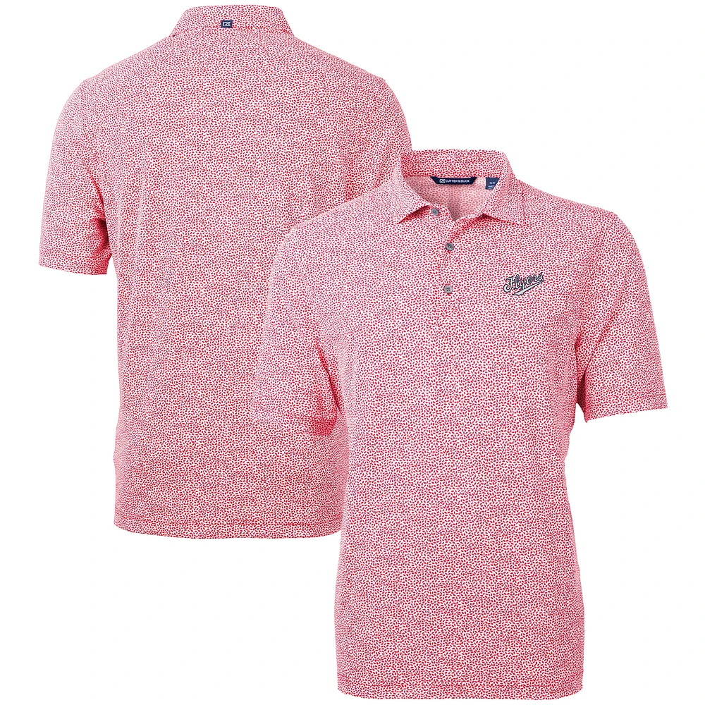 Men's Cutter & Buck Dayton Flyers Vault DryTec Virtue Eco Pique Botanical Print Recycled Polo