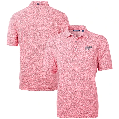 Men's Cutter & Buck Dayton Flyers Vault DryTec Virtue Eco Pique Botanical Print Recycled Polo