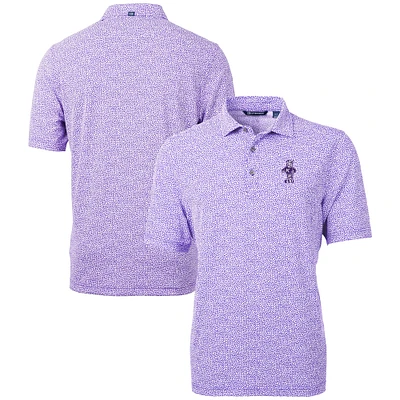 Men's Cutter & Buck Kansas State Wildcats Vault DryTec Virtue Eco Pique Botanical Print Recycled Polo