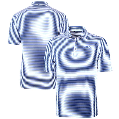 Men's Cutter & Buck Montana State Bobcats Vault DryTec Virtue Eco Pique Stripe Recycled Polo