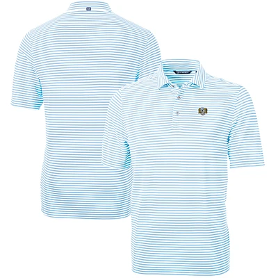 Men's Cutter & Buck Caroline Blue North Carolina Tar Heels Vault DryTec Virtue Eco Pique Stripe Recycled Polo