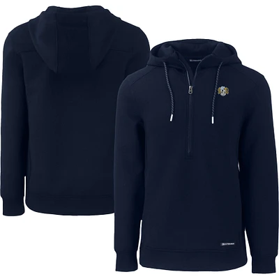 Men's Cutter & Buck Navy North Carolina Tar Heels Roam Eco Recycled Half-Zip Hoodie