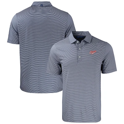 Men's Cutter & Buck Navy/White Dayton Flyers Forge Eco Double Stripe Stretch Recycled Tri-Blend Polo