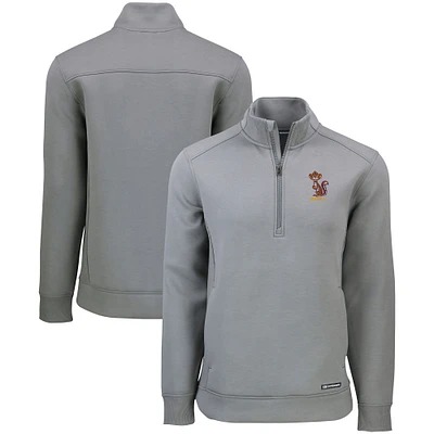 Men's Cutter & Buck Gray Minnesota Golden Gophers Roam Eco Recycled Quarter-Zip Sweatshirt