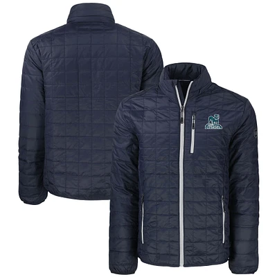 Men's Cutter & Buck Navy Citadel Bulldogs Vault Rainier PrimaLoft Eco Insulated Full-Zip Puffer Jacket