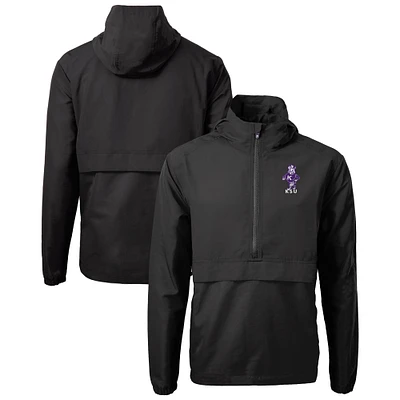 Men's Cutter & Buck Kansas State Wildcats Vault Charter Eco Recycled Half-Zip Anorak Jacket