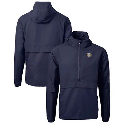 Men's Cutter & Buck Navy North Carolina Tar Heels Vault Charter Eco Recycled Half-Zip Anorak Jacket