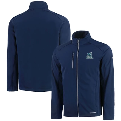 Men's Cutter & Buck Navy Citadel Bulldogs Vault Evoke Eco Softshell Recycled Full-Zip Jacket