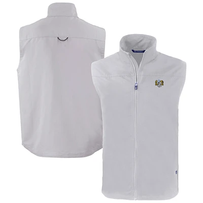 Men's Cutter & Buck Gray North Carolina Tar Heels Vault Charter Eco Recycled Full-Zip Vest