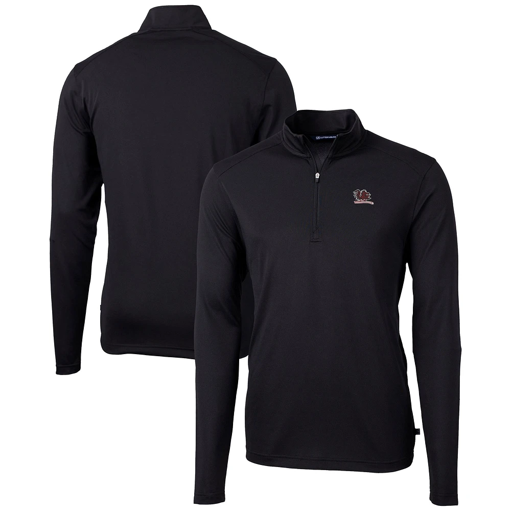 Men's Cutter & Buck South Carolina Gamecocks Vault DryTec Virtue Eco Pique Recycled Quarter-Zip Top