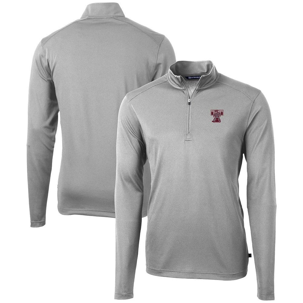 Men's Cutter & Buck Texas A&M Aggies Vault DryTec Virtue Eco Pique Recycled Quarter-Zip Top