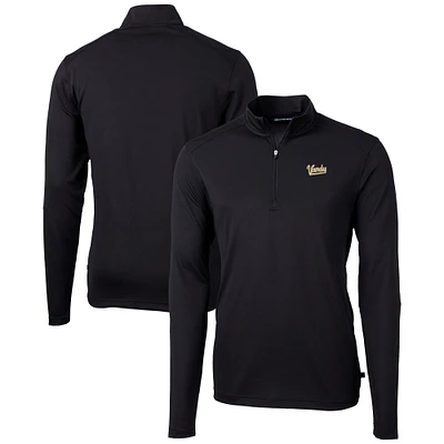 Men's Cutter & Buck Vanderbilt Commodores Vault DryTec Virtue Eco Pique Recycled Quarter-Zip Top