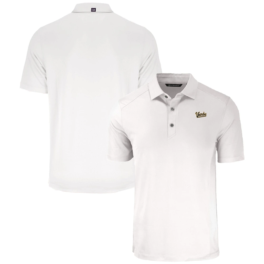 Men's Cutter & Buck White Vanderbilt Commodores Vault Forge Eco Stretch Recycled Polo
