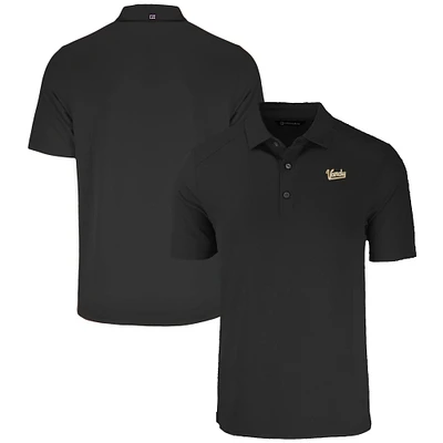 Men's Cutter & Buck Black Vanderbilt Commodores Vault Forge Eco Stretch Recycled Polo