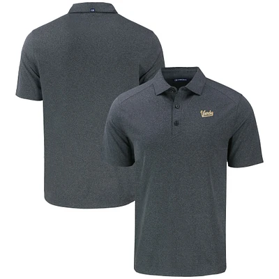 Men's Cutter & Buck Heather Black Vanderbilt Commodores Vault Forge Eco Stretch Recycled Polo