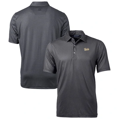 Men's Cutter & Buck Black Vanderbilt Commodores Vault Pike Banner Print Stretch Polo