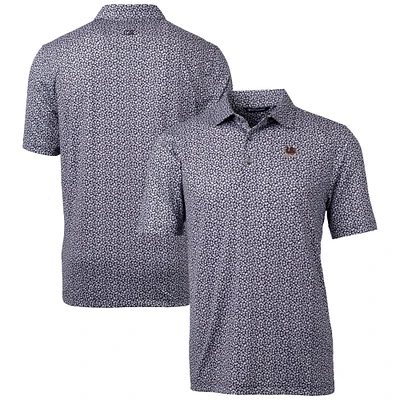 Men's Cutter & Buck Black South Carolina Gamecocks Vault Pike Magnolia Print Stretch Polo