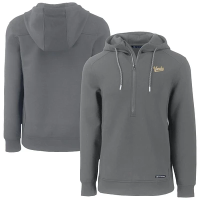 Men's Cutter & Buck Gray Vanderbilt Commodores Roam Eco Recycled Half-Zip Hoodie