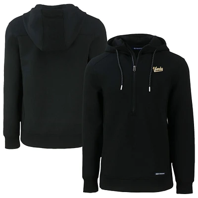 Men's Cutter & Buck Black Vanderbilt Commodores Roam Eco Recycled Half-Zip Hoodie